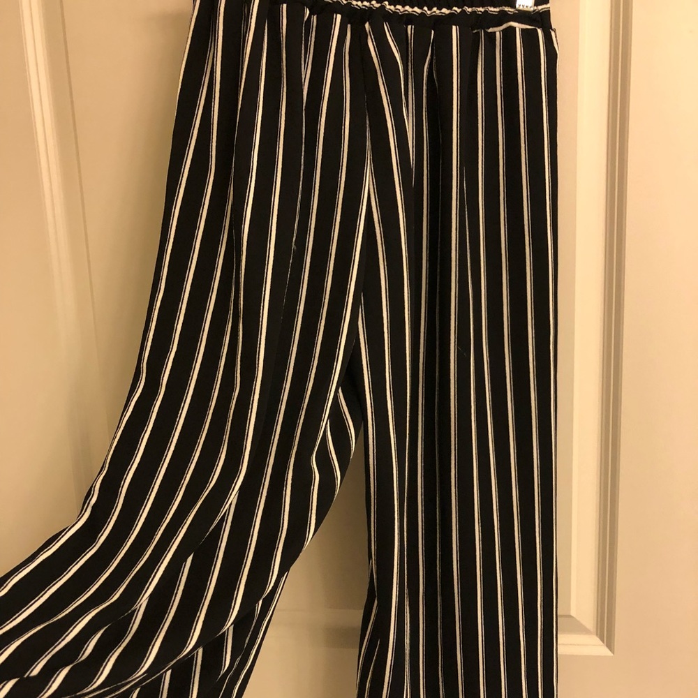 Stripe wide leg pants